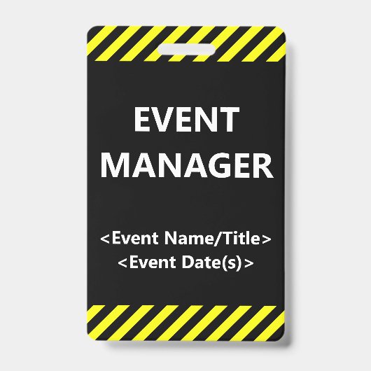 Auffallendes "EVENT MANAGER"-Abzeichen Ausweis (Vorderseite)