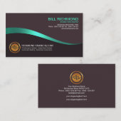 Auffallendes Gold-cyan-blauer Visitenkarte (Vorne/Hinten)