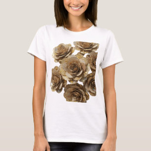 Auffallendes Gold GOLDEN ROSES Grafikdesign T-Shirt