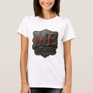 Auffallendes Gold ME EST 2001 Künstlerisches Motiv T-Shirt