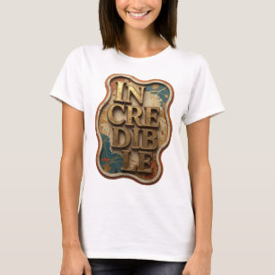 Auffallendes Gold UNGLAUBLICHES Textdesign T-Shirt