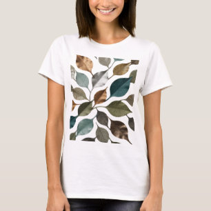 Auffallendes Grau BLÄTTER AUF SCHWARZ Slogandesign T-Shirt