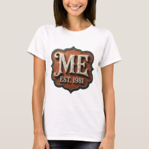 Auffallendes Grau ME EST 1981 Grafikdesign T-Shirt