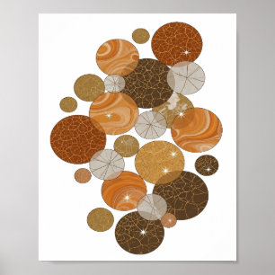 Auffallendes Grau ORANGE BLASEN Druck Poster