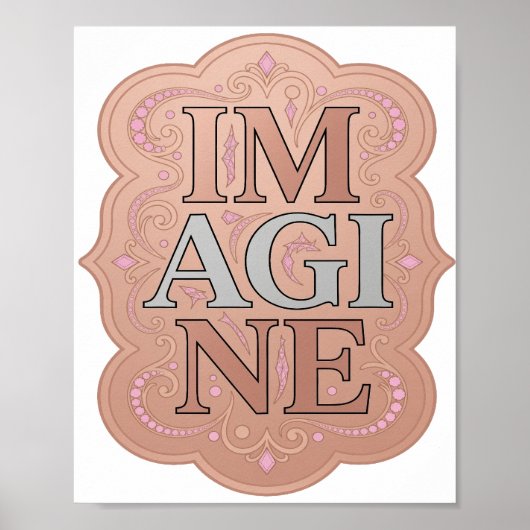 Auffallendes graues IMAGINE-Kunstmotiv Poster (Vorne)
