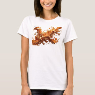Auffallendes Orange GOLDENE STERNE Druck T-Shirt