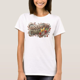 Auffallendes oranges BRUNCH TIME Zitat-Shirt T-Shirt