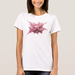 Auffallendes rosa abstraktes Sternen-Motiv T-Shirt