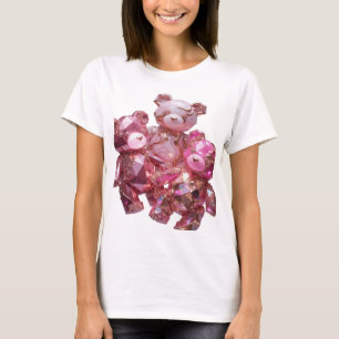 Auffallendes Rosa-Edelstein-Bären-3D-Text-Kunst T-Shirt