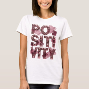 Auffallendes rosa POSITIVITÄT 3D-Textkunst T-Shirt
