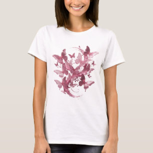 Auffallendes Rosa Rosa Schmetterlinge Zitat-Shirt T-Shirt