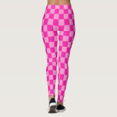 Auffallendes rosa Schachbrettmuster Leggings (Rückseite)
