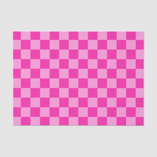 Auffallendes rosa Schachbrettmuster Seidenpapier (Vorderseite)