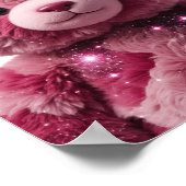 Auffallendes Rosa SPACE BEAR 3D-Textkunst Poster (Ecke)