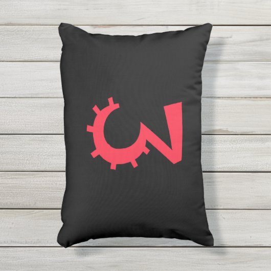 Auffallendes Schwarz-Rot-Design "3" Kissen Für Draußen (Vorderseite(Vertikal))