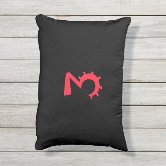 Auffallendes Schwarz-Rot-Design "3" Kissen Für Draußen (Rückseite(Vertikal))