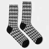 Auffallendes Schwarz-Weiß-Hahnentrittmuster Socken (Rechts)