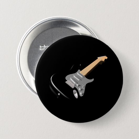 Auffallendes schwarzes elektrisches Gitarrenmusiki Button (Vorne & Hinten)