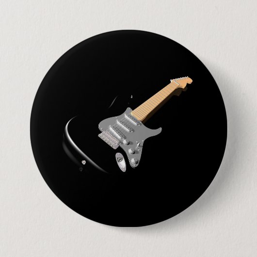 Auffallendes schwarzes elektrisches Gitarrenmusiki Button (Vorderseite)