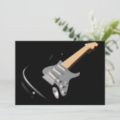 Auffallendes schwarzes elektrisches Gitarrenmusiki Einladung (Stehend Vorderseite)