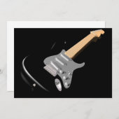 Auffallendes schwarzes elektrisches Gitarrenmusiki Einladung (Vorne/Hinten)