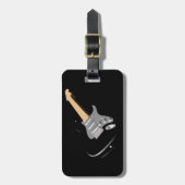 Auffallendes schwarzes elektrisches Gitarrenmusiki Gepäckanhänger (Vorderseite vertikal)