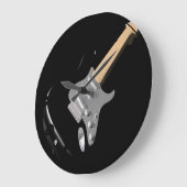 Auffallendes schwarzes elektrisches Gitarrenmusiki Große Wanduhr (Winkel)