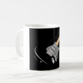 Auffallendes schwarzes elektrisches Gitarrenmusiki Kaffeetasse (Vorderseite Links)