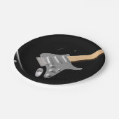 Auffallendes schwarzes elektrisches Gitarrenmusiki Pappteller (Schrägansicht)