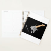 Auffallendes schwarzes elektrisches Gitarrenmusiki Planer (Anzeige)