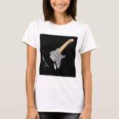 Auffallendes schwarzes elektrisches Gitarrenmusiki T-Shirt (Vorderseite)