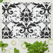 Auffallendes Schwarzweiss-Tee-Geschirrtuch Küchentuch (Gefaltet)