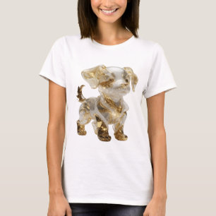 Auffallendes Silber GOLDEN DOG 3D-Text-Kunst T-Shirt