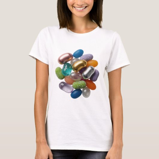Auffallendes Silber GUMMY BEARS Textdesign T-Shirt (Vorderseite)