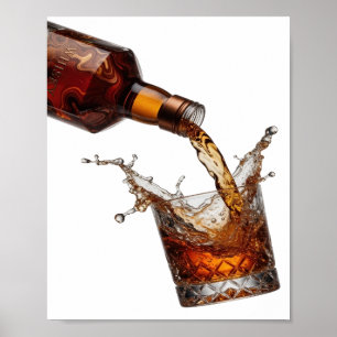 Auffallendes Silber WHISKY Poster