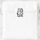 Auffallendes silbernes FABULOUS Quadrat Sticker (Tasche)