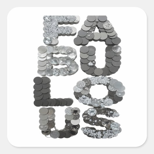 Auffallendes silbernes FABULOUS Quadrat Sticker (Vorderseite)