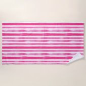 Auffallendes Strandtuch aus Hot Pink Stripe (Vorderseite)