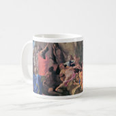Auffallendes Wasser Moseses vom Felsen durch Kaffeetasse (Vorderseite Links)