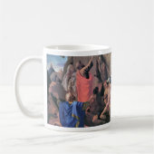 Auffallendes Wasser Moseses vom Felsen durch Kaffeetasse (Links)