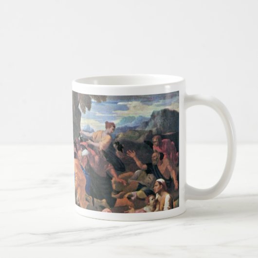 Auffallendes Wasser Moseses vom Felsen durch Kaffeetasse (Rechts)