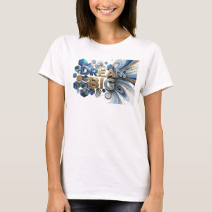 Auffällig blaue DREAM BIG Statement T-Shirt