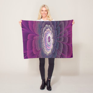 Auffällige Blumenfarbige Abstrakte Fraktal-Kunst R Fleecedecke