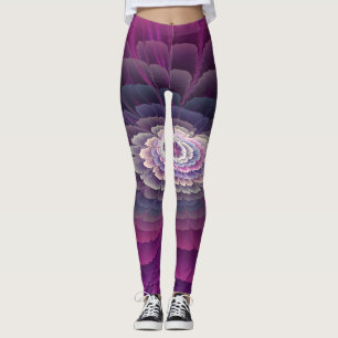 Auffällige Blumenfarbige Abstrakte Fraktal-Kunst R Leggings