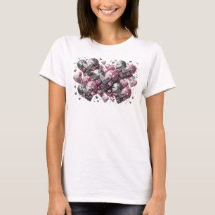 Auffällige farbenfrohe LOVE SPARKLES tragbare Kuns T-Shirt