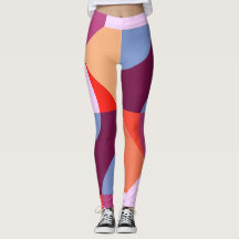 Auffällige farbige Kurven und Linien MusterLeggins