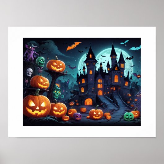 Auffällige Halloween Illustration Poster-Tapete Poster (Vorne)