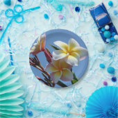 Auffällige Plumeriafrangipani-Blüte Pappteller (Party)