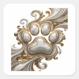 Auffälliger Goldener Abstrakter Geschenkaufkleber Quadratischer Aufkleber