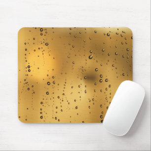 Auffälliger goldener texturierter Regentropfen Mousepad